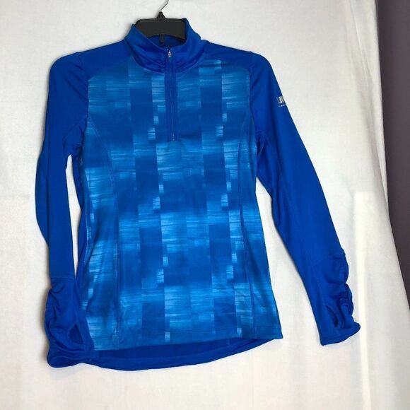 MPG Royal Blue warm Up Top 3/4 Zip Thumb Holes Size L. WW - Picture 1 of 7